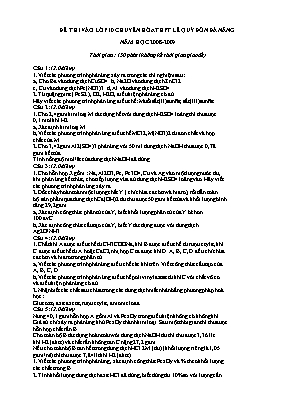Đề thi tuyển sinh vào Lớp 10 THPT chuyên Lê Quý Đôn môn Hóa học - Năm học 2017-2018 - Sở GD & ĐT Thành phố Đà Nẵng